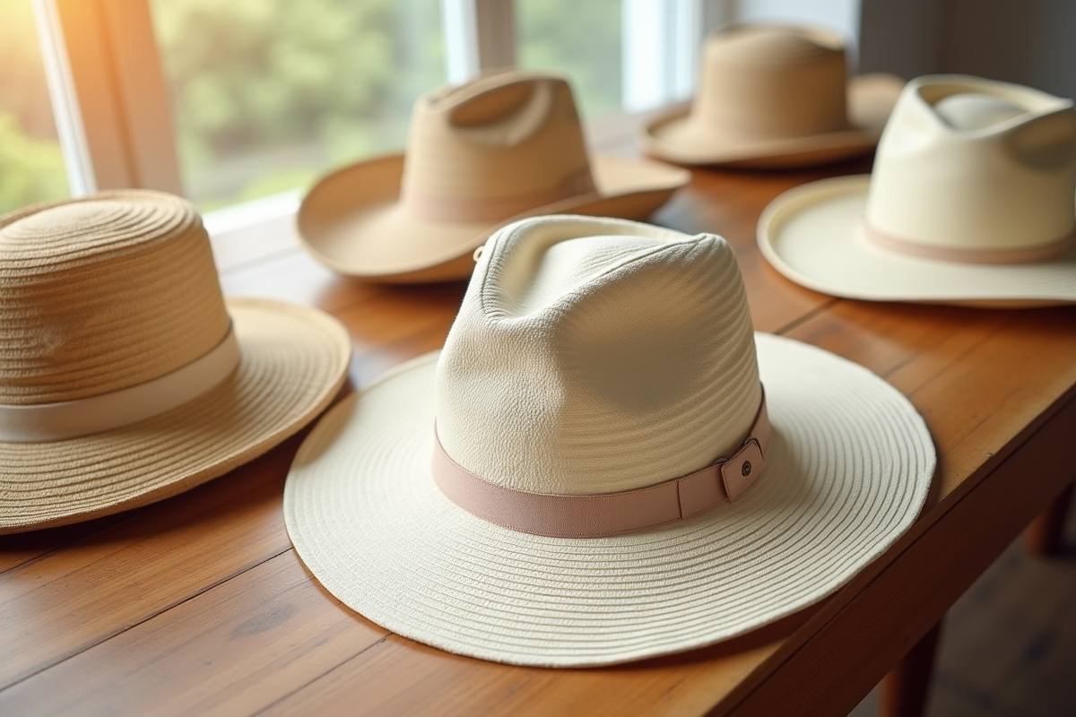 Plusieurs chapeaux de soleil avec doublures absorbantes