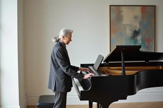 Piano de luxe "Voie Lactée" conçu par Andrée Putman pour Pleyel