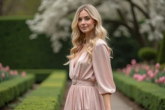 Claudia Schiffer posant pour la campagne printemps-été 2009 Yves Saint Laurent