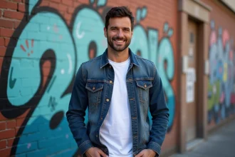 Frédéric Michalak portant des jeans Kaporal 5 en campagne publicitaire