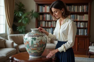 Vase Ming d'Ibride entouré d'éléments de décoration tendance