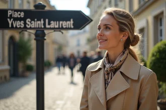 Inauguration de la place Yves Saint Laurent à Deauville