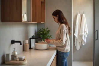 Meuble de salle de bains moderne et fonctionnel en décoration intérieure