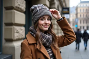 Bonnet Burberry oversize torsadé en couleur neutre