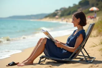 Transat de plage portable Solazy, confortable et tendance pour l'été