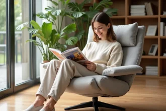 chaise longue pivotante à 360 degrés dans un décor moderne