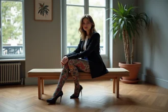 Collants Gaspard Yurkievitch avec imprimé ceinture tendance et fantaisiste
