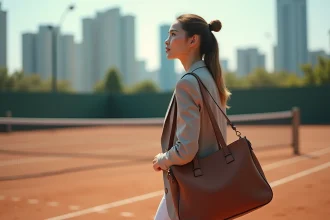Sac de tennis Lancel en toile et cuir pour Roland Garros