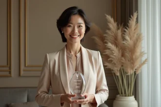 Ginnifer Goodwin recevant le prix Max Mara lors des Crystal Awards