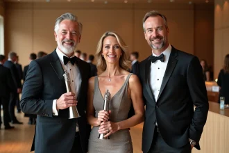Francisco Costa, Tom Ford et Tory Burch lors des CFDA Fashion Awards