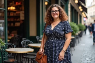 Chemise grande taille au style rétro chic sur un mannequin