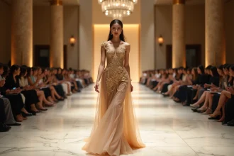 Défilé de mode Versace en Chine avec Donatella Versace
