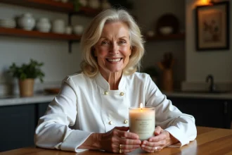 Hélène Darroze présente sa nouvelle bougie parfumée artisanale